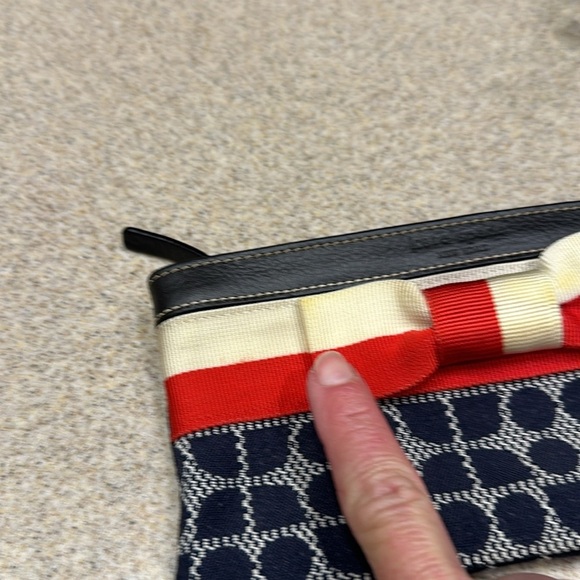 Kate Spade Chrissy Wristlet Red/White and blue w/ bow (no strap) - Picture 12 of 13